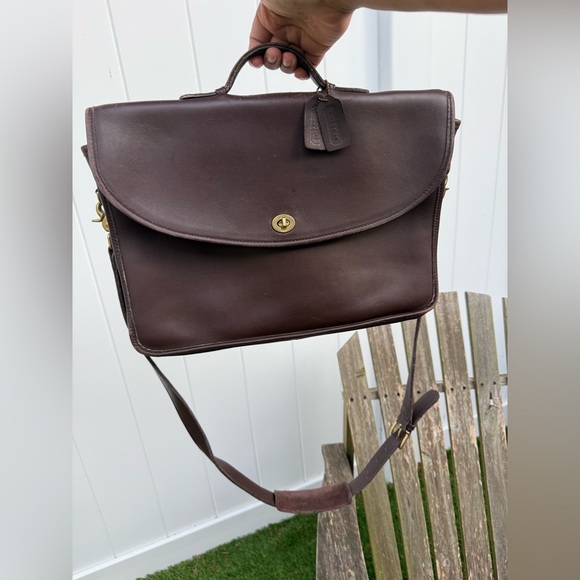 VTG Coach Brown Chocolate Leather‎ Briefcase Messenger Shoulder Strap Bag 5265 V - Picture 1 of 16